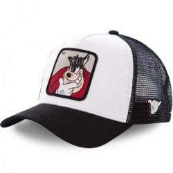 Justerbar tecknad djur Baseball Trucker Snapback Hat Cap Mesh black-white