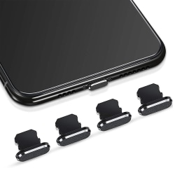 4 st Cover Kompatibel med Iphone Laddningsdammskydd black 4pcs