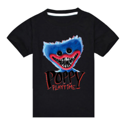 Poppy Playtime Huggy Wuggy Print Sommar T-shirt Barn Pojkar Flickor black 11-12 Years = EU 146-152