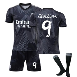 Vini JR #20 Benzema # 9 Fotboll T-shirts Barn Jersey Set #9 12-13Y