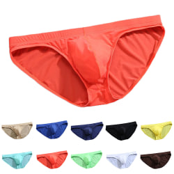 Sexiga underkläder för män Lågfärgade byxor Seamless Bulge Pouch Stretchig Orange L