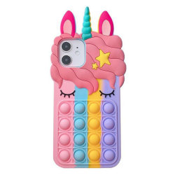 Pop It Fidget Unicorn Popping Phone Cover Case för iphone 11