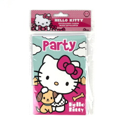 Hello Kitty inbjudningskort med kuvert 5 st multifärg