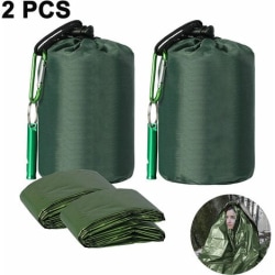 Nödsovsäck med paracord, ultralätt vattentät thermal överlevnad nödfilt för camping, backpacking,