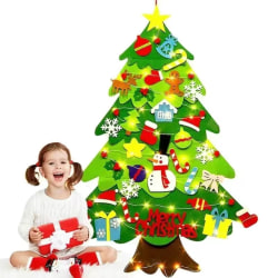 DIY filt julgran för barn Vägghängande dekorationer 41st