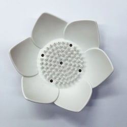 1 stycken (vit) Lotus tvålkopp, Lotus silikontvålskål,