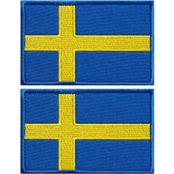2 Pack Sweden Flag Patches Flags of Sweden Broderade Patches Sw