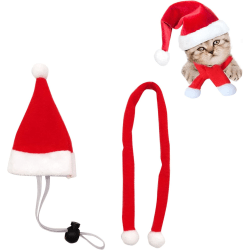 Julekostume til kattehund, julemandshue tørklæde til kat