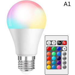 E27RGBW Glödlampa 15W RGB Utbytbar färgglad LED-lampa E27 10W RGB