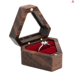 Træ Ring Box smykker kiste tilfælde for forslag Engagement A
