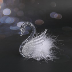 1 Stk Swan Feather Crystal Swan Cake Topper Tilbehør