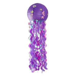 Sjöjungfru festdekoration DIY hängande manetlykta Purple