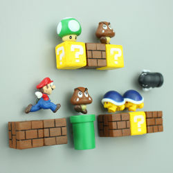 Klassinen 3D Super Mario Jääkaappi Vahva Jääkaappi Magneettitikku 10pcs B