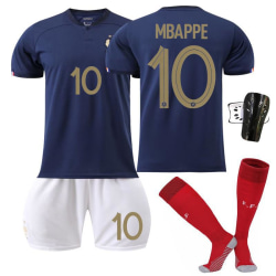 VM 2022 Frankrig fodboldtrøje til børn nr. 10 MBAPPE 130-140CM