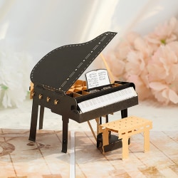 Pianokort 3D Pop-Up gratulationskort för gäster present Black