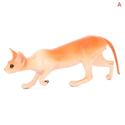 Simulering Hårlös Kattmodell Leksak Kattfigurer Leksak Orange