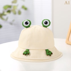 e Frog Hat Kvinnliga Bucket Hats Dam Fiskare Hattar Beige