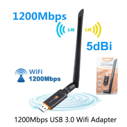 1200Mbps USB 3.0 Wifi Adapter 5Ghz Dual Band nätverkskort Onesize