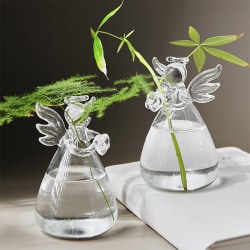 Klart glas ängelform blomvas blomkrukor Transparent