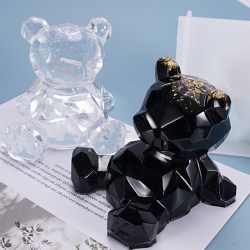 DIY Little Bear Resin Form Geometrisk Bear Crystal Epoxy Mould