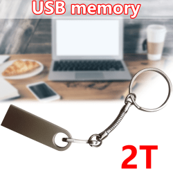 2TB USB 3.0 -minne med hög hastighet U -disk Externt lagringsminne silvery one size