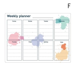 Magnetic Weekly Planner Board Kylskåp Anslagstavla för anteckningar TYPE 6