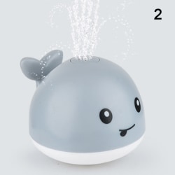 Badleksaker för toddler Vattentät Light Up Whale Spray Water Gray
