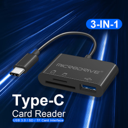 1PC Typ USB C HUB 3 In 1 För minneskort SD-kortadapter