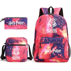 Barns Harry Potter tredelad skolväska med printed stor kapacitet utomhusryggsäck#2