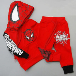 Barn Pojkar Spiderman träningsoverall Hoodie Toppbyxor Set Casual Outfit Kläder