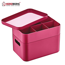 Herzberg 2 lager multifunktionell arrangörslåda rosa