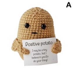 Rolig positiv potatis, söt ullstickningsdocka med positivt kort short potatoes One-size