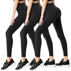 3-pack leggings för kvinnor utan seende genomträning Hög midja mage