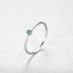 S925 Sterling Silver Ring med Lab Skapad ädelsten green color treasure 9