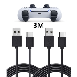 2-Pack 3m 3 Meter Laddkabel - för PS5/ Playstation 5 USB-C black