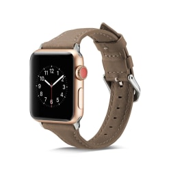 SKALO Smalt læderarmbånd Apple Watch 42/44/45/49mm - Vælg farve Grey