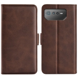 SKALO Asus ROG Phone 6/6Pro/6D/6D Ultimate 5G Premium Wallet Lom Brown