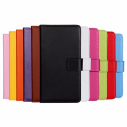 Plånboksfodral Äkta Skinn Xiaomi Redmi 9A / 9AT- fler färger Svart