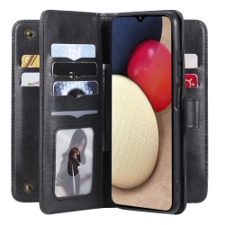 Samsung A02s / A03s lompakkokotelo 10 taskua - musta Black