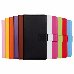 Plånboksfodral Äkta Skinn Sony Xperia 10 Plus - fler färger Svart