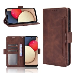 Samsung A02s / A03s lompakkokotelo 6-taskuinen - ruskea Brown