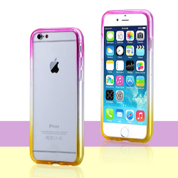 Gradient färgade Bumper till iPhone 6/6S - Olika färger MultiColor Rosa/Gul