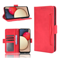 Samsung A02s / A03s lompakkokotelo 6-taskuinen - punainen Red