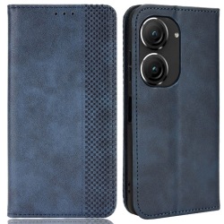 SKALO Asus Zenfone 9 5G Kohokuvioitu Premium lompakkokotelo - Si Blue