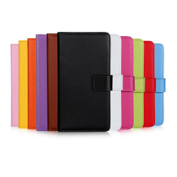 Plånboksfodral Äkta Skinn iPhone XR - fler färger Svart