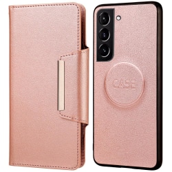 SKALO Samsung S22 DOLIZMA 2 i 1 Magnet Wallet Case - Rose Gold Pink gold