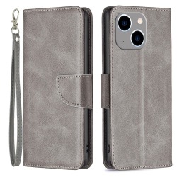 SKALO iPhone 15 Plus Flip Cover m. pung i PU-læder - Grå Grey
