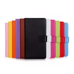 Plånboksfodral Äkta Skinn Huawei Honor 8 - fler färger Svart