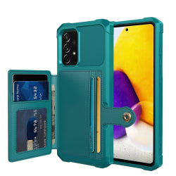 SKALO Samsung A52/A52s stødsikkert cover med pung - turkis Turquoise