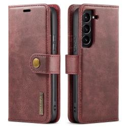 DG.MING Magnetskal/plånbok "2 i 1" Samsung S22 - Vinröd Vin, röd